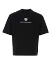 Versace Cotton T-shirt With Medusa Embroidery In Black