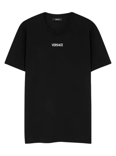 Versace Embroidered-logo T-shirt In Multi
