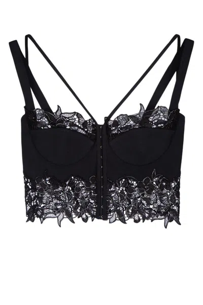 Versace Floral Lace Corset In Black