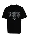 Versace Logo-print Cotton T-shirt In Black