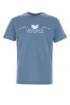 Versace T-shirt In Cotone Ceruleo  Uomo In Blue