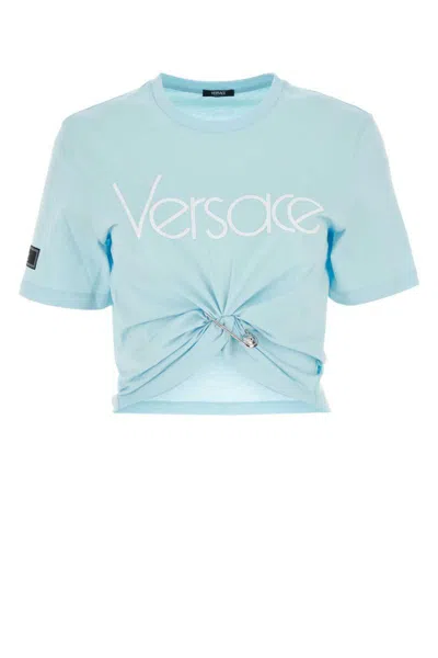 Versace T-shirt In Clear Blue
