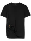 Versace Safety Pin Draped T-shirt In Black