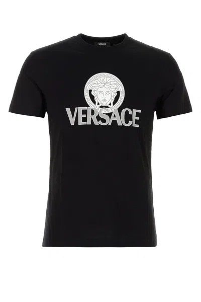 Versace Medusa Logo T-shirt In Black