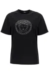 Versace Black Embellished Medusa T-shirt