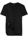 Versace Safety Pin Draped T-shirt In Black