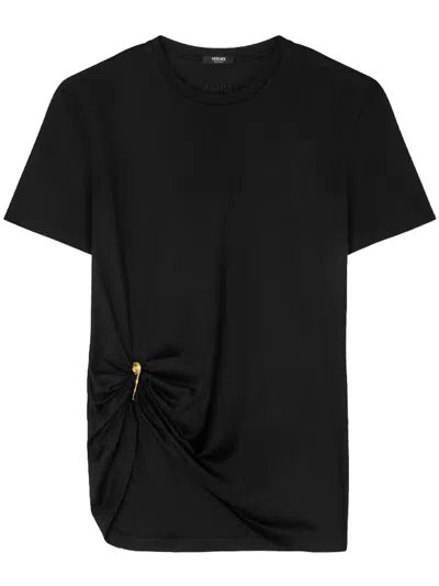 VERSACE SAFETY PIN DRAPED T-SHIRT
