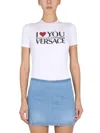 Versace Embellished Printed Stretch-jersey T-shirt In White
