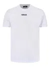 Versace White T-shirt With Lettering Logo On The Front In Cotton Man In White