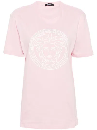 Versace T-shirt Medusa In Pink