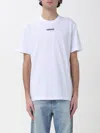 Versace White T-shirt With Lettering Logo On The Front In Cotton Man In White
