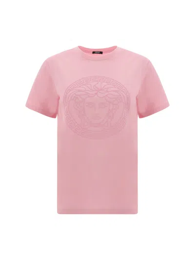 Versace T-shirt In Pale Pink