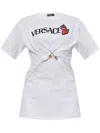 Versace Safety Pin Embroidered T-shirt In White