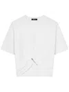 Versace Logo And Safety Pin Cotton T-shirt In White
