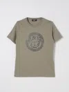 Versace Khaki Green T-shirt Unisex In Taubengrau