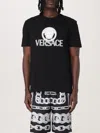 Versace Man T-shirt Black Size L Cotton In Black