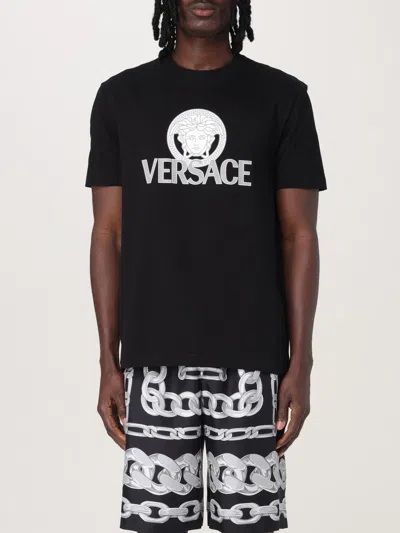 VERSACE VERSACE COTTON T-SHIRT WITH LOGO,G58144002