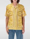 Versace Barocco-print Silk Shirt In Champagne