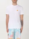 Versace White Crewneck T-shirt With Medusa Embroidery On The Front In Cotton Man In Weiss