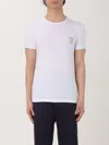 Versace White Crewneck T-shirt With Medusa Print On The Front In Cotton Stretch Man In Weiss