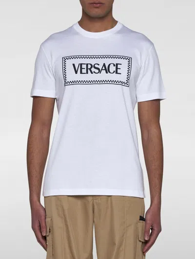 Versace Embroidered Logo T-shirt In White