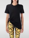 Versace Safety Pin Draped T-shirt In Black