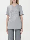 Versace Logo-embroidered T-shirt In 灰色