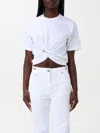 Versace Logo And Safety Pin Cotton T-shirt In White
