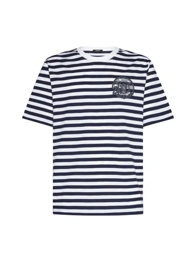 Versace Multicolored Nautical Stripes T-shirt In White