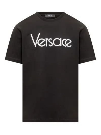 Versace T-shirt With 1978 Re-edition Logo In Black