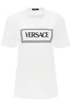 Versace Logo T-shirt In Bianco+nero