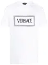 Versace Embroidered Logo T-shirt In Optical White