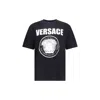 Versace Medusa Print T-shirt In Black