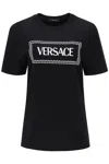 Versace T-shirt With Logo Embroidery Women In Black
