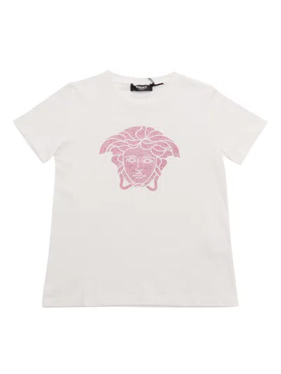 Versace T-shirt With Medusa Logo In White