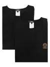 Versace White Crewneck T-shirt With Medusa Print On The Front In Cotton Stretch Man
