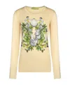 Versace T-shirt With Round Neck And Long Sleeves In Nude