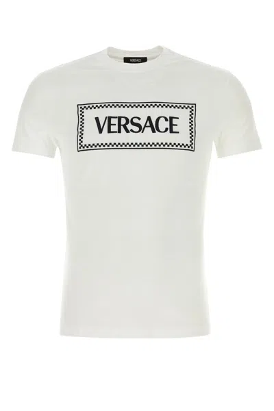 Versace Embroidered Logo T-shirt In White