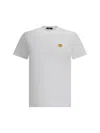 Versace White Crewneck T-shirt With Medusa Embroidery On The Front In Cotton Man