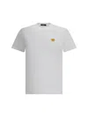 Versace White Crewneck T-shirt With Medusa Embroidery On The Front In Cotton Man