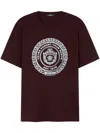 Versace Chain Crest Crewneck T-shirt In Brown
