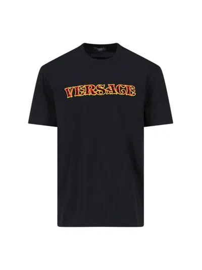 Versace T-shirts And Polos In Black