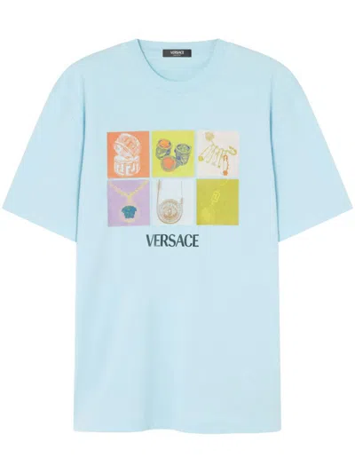Versace T-shirts And Polos In Bleu Clair