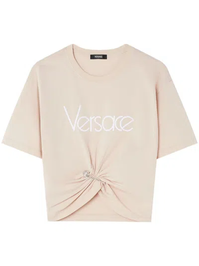 Versace T-shirts And Polos Powder In Brown