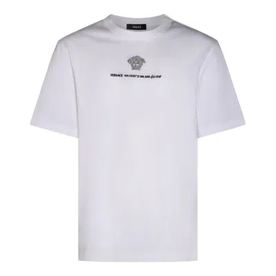 Versace Compact Cotton Jersey T-shirt In White