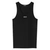Versace Ribbed Bio Cotton Tank Top In Black