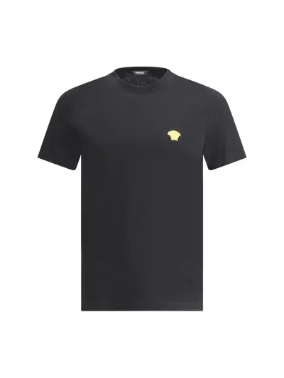 Versace Medusa Minimalist Crew Neck T-shirt In Black