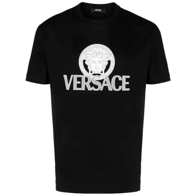 Versace Medusa Logo T-shirt In Black