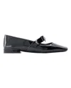 Versace Open-toe Ballet Flats In Gianni Ribbon In Black