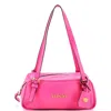 Versace Tag Bowling Bag Leather In Pink